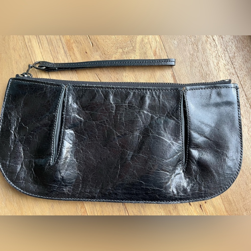 PLY New York Black Leather Clutch Wristlet - Picture 4 of 9